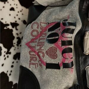 Juicy Couture Gray and Black Tote with Pink Accents
